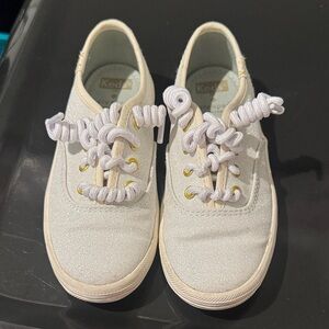 Keds Kids Glitter Lace-Up Sneakers - White